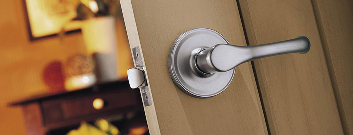 Beautiful doorknob installed on door